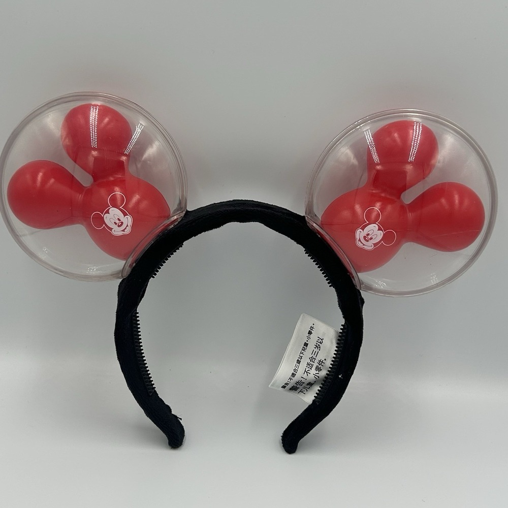 DISNEY PARKS Mickey Mouse Red Balloon Ears Headband Light Up Best Day Ever Ears